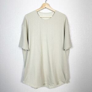 BYLT Lux Mens Drop Cut Short Sleeve Crew Neck Tee in Cream‎ Dotted Size XXL